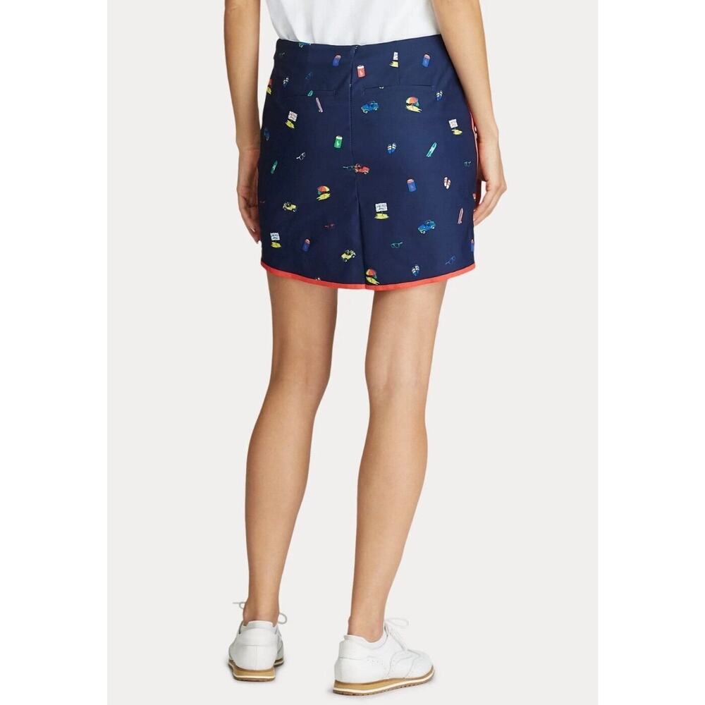 Polo Golf Ralph Lauren Beach Print Skort Blue Size 8 Pickleball Tennis Outdoors - Picture 2 of 14